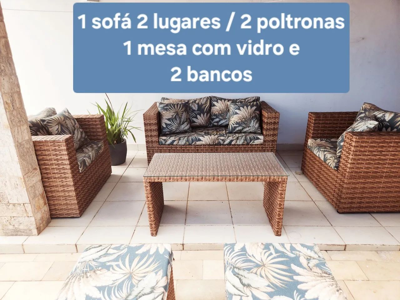 Conjunto de área externa para 6 pessoas