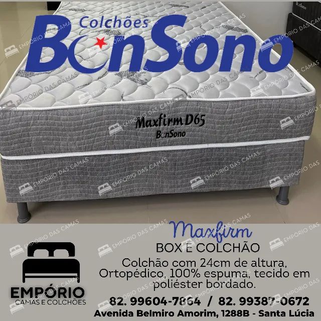 cama ortopédica queen ou king box bipartido e colchão bonsono maxfirm  - Foto 2