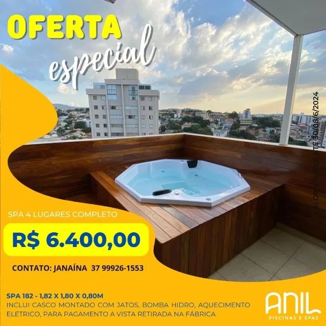 JA - Spa de hidromassagem com bomba e aquecedor - Anil Piscinas