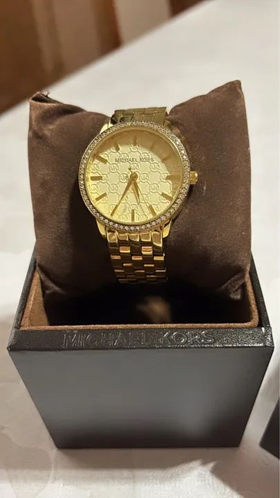 Relógio Mk-3120 Feminino Original Dourado Com Excelente Bateira Nova 