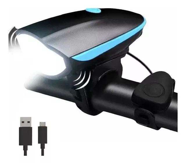 Lanterna Farol LED com Buzina para Bicicleta(Entrega Gratuita) - Foto 2