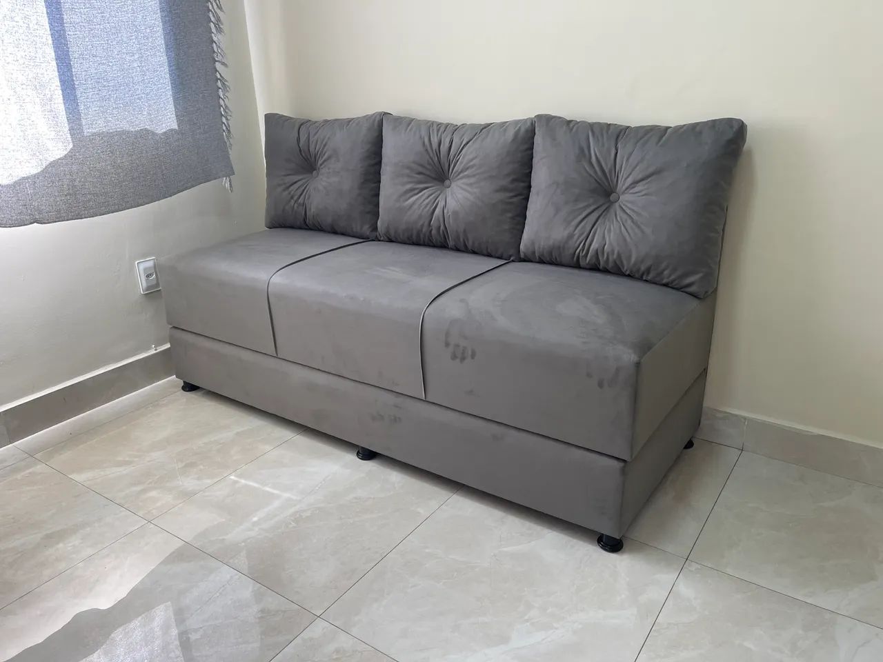 Sofá Cama BARATO, FORTE E BONITO várias cores PAGUE QUANDO ENTREGAR - Foto 4