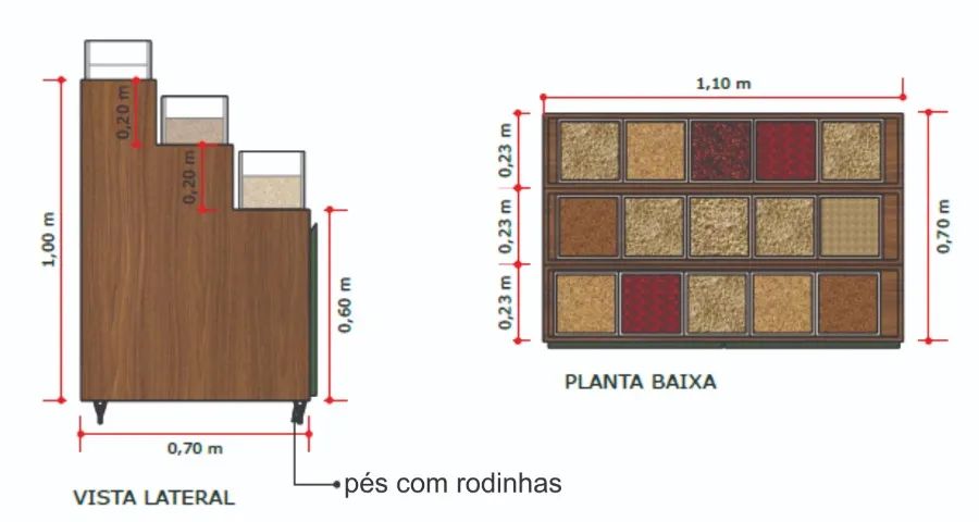Módulo Expositor para Potes Graneis c/ Espaço para Estoque em mdf Duratex - Foto 5