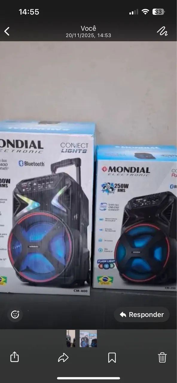 Caixa de som mondial pequena e grande  - Foto 2