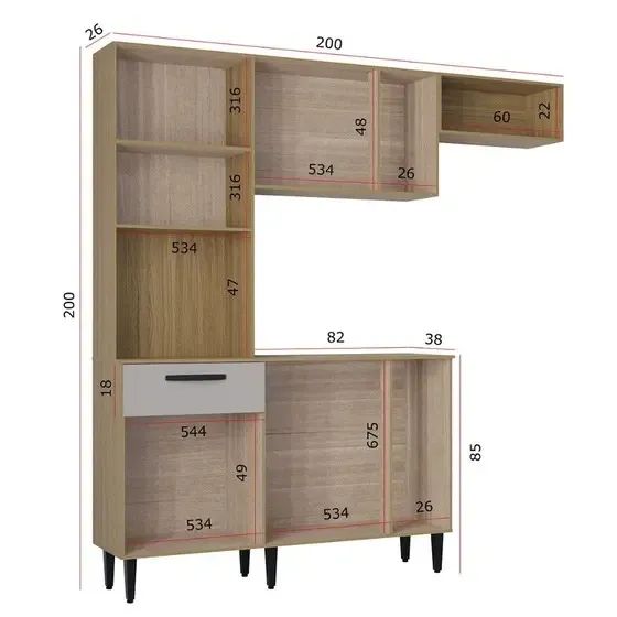 Armário de Cozinha 10 Portas 1 Gaveta Dora Nova fazemos entrega - Foto 2