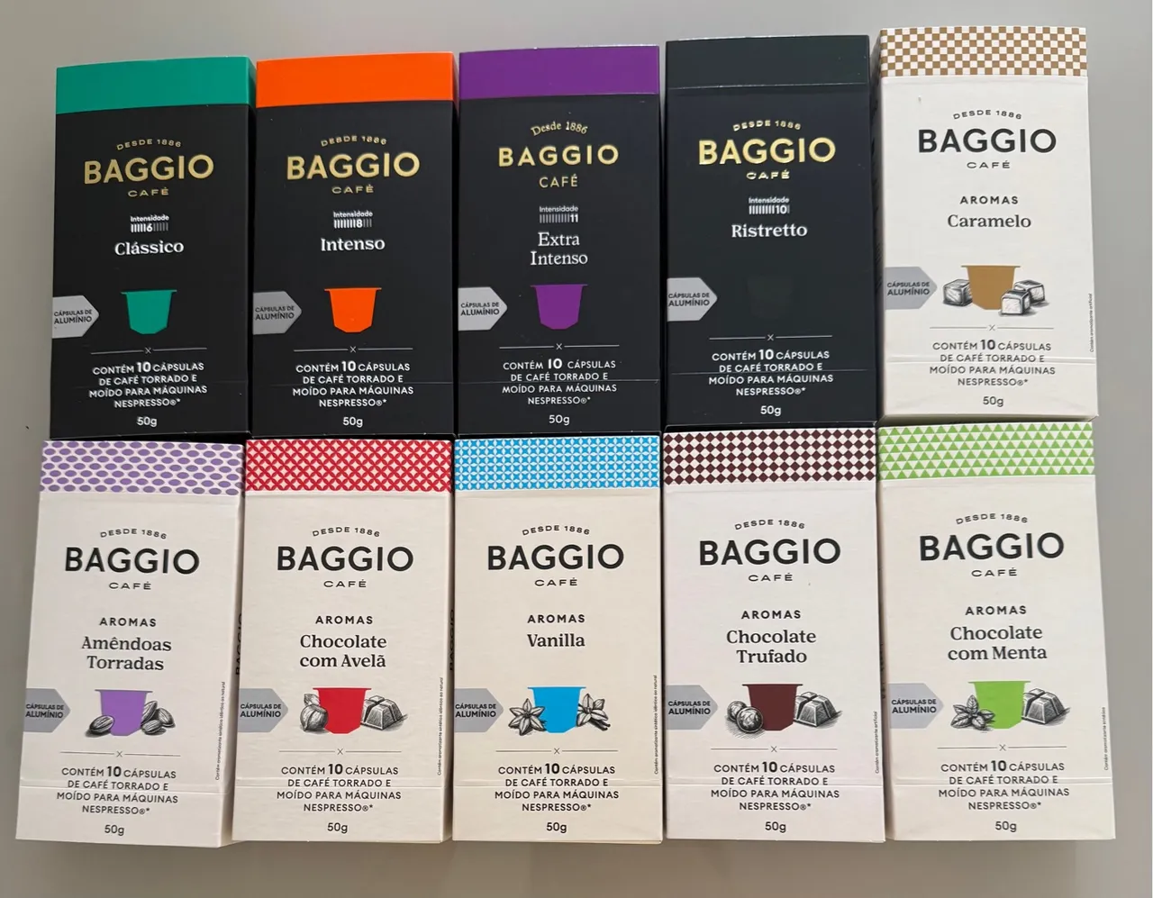 Cápsulas de Café Baggio para Nespresso - Diversos Sabores 100 unidades