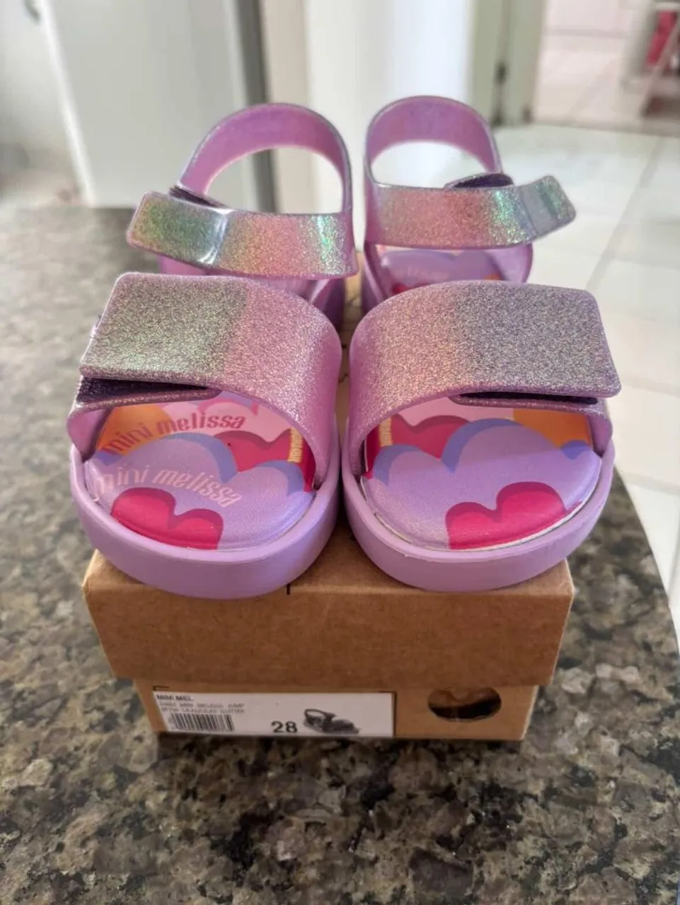 Sandália Mini Melissa Glitter Roxo - Nº 27