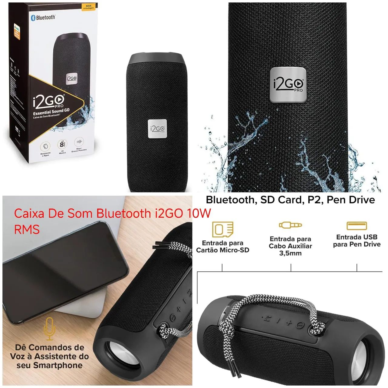 Caixa de Som Bluetooth i2GO 10W - Essential Sound GO