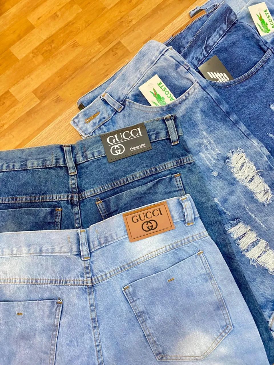 Cropped Pants Pants Gucci Azul Shorts Jeans Gucci E Lacoste Roupas