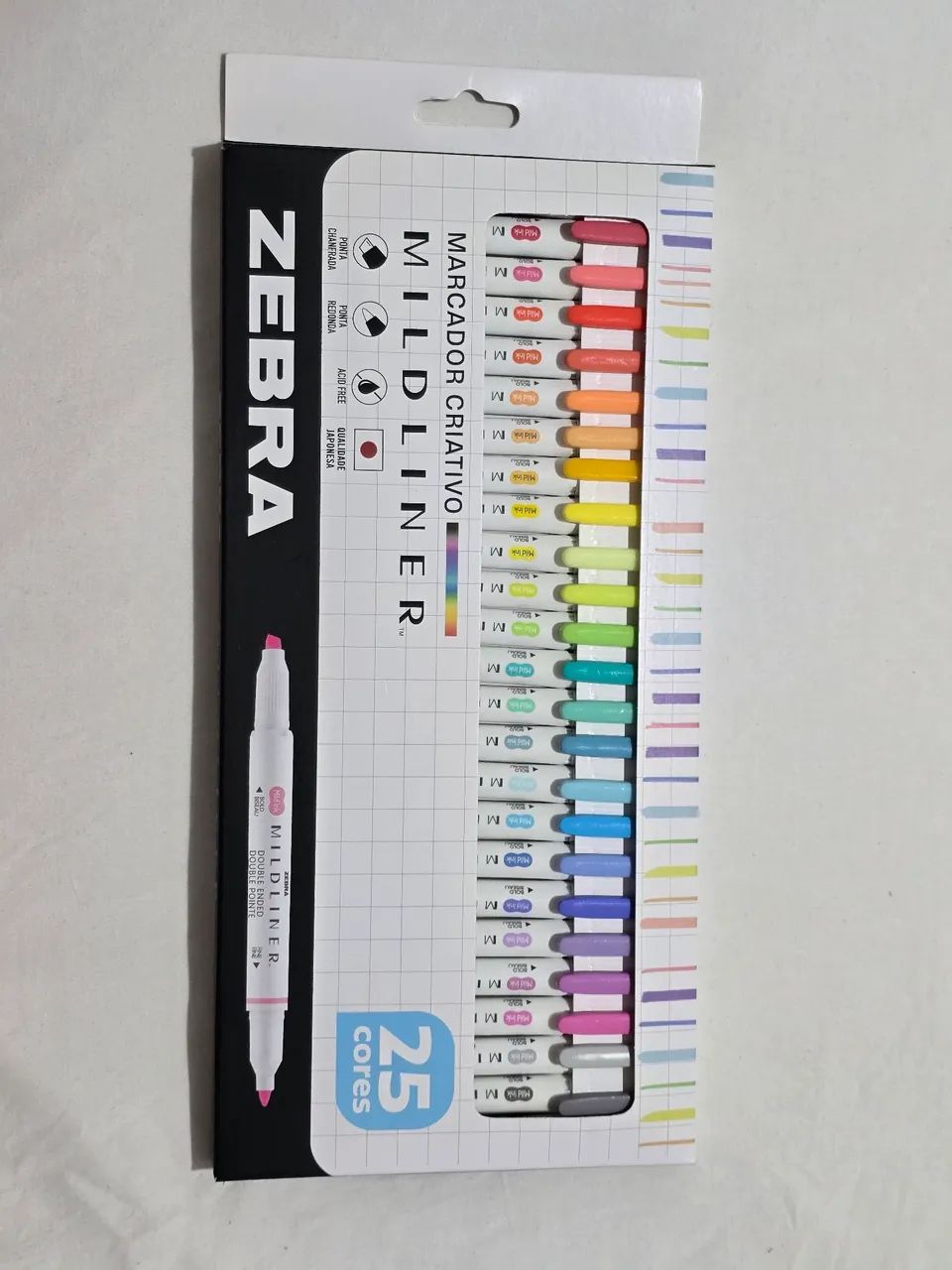 Canetas marca texto Zebra Mildliner 25 cores