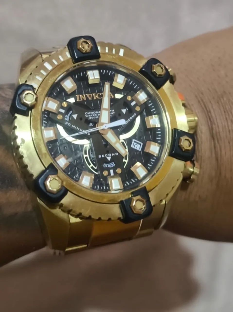 Relógio Invicta Dourado Cronógrafo - Foto 4