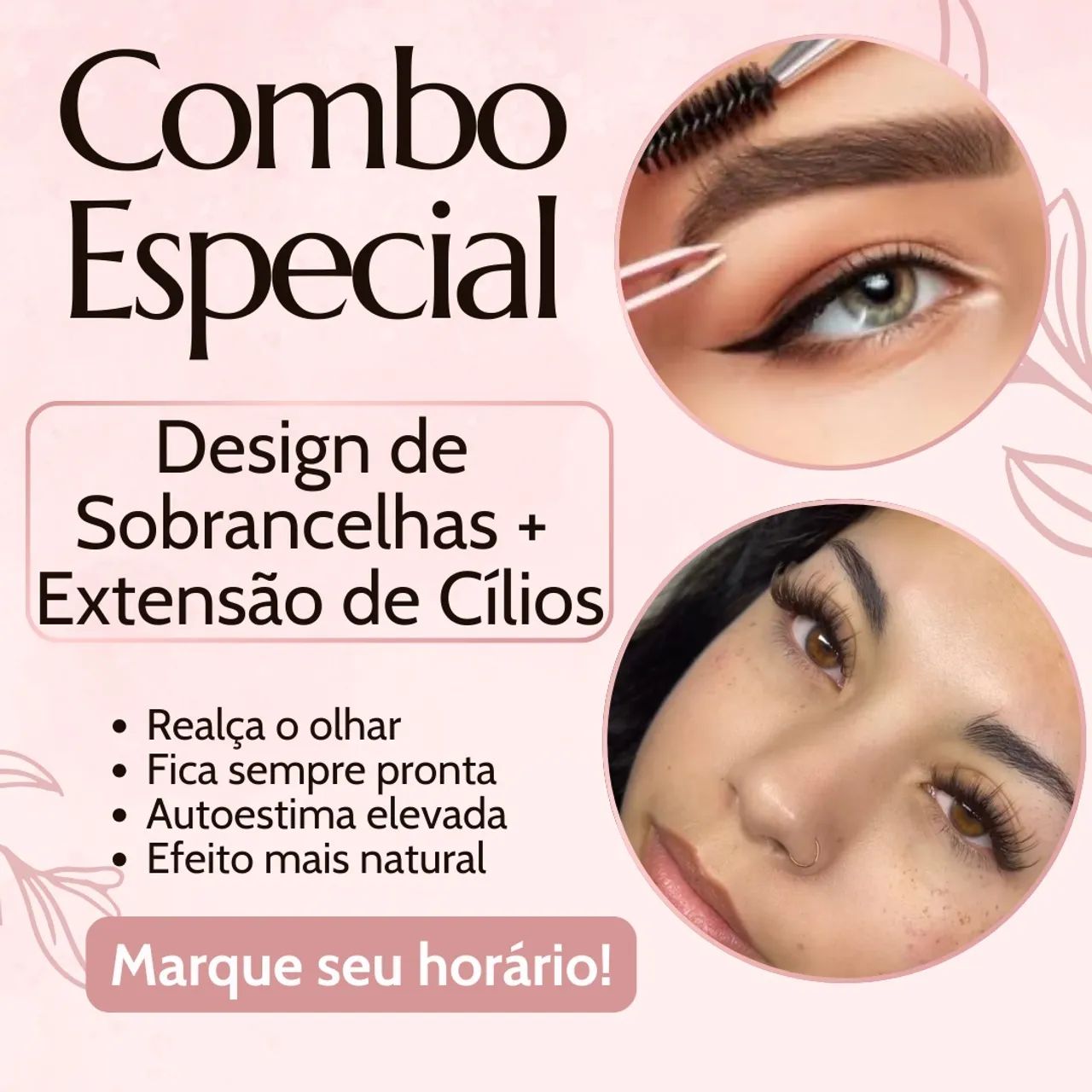 Extensão de cílios + Design de sobrancelha 