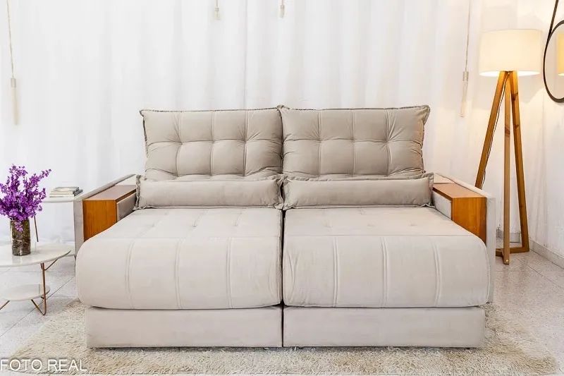 Sofá Retrátil Reclinável 2.50m Gênova- Molas Ensacadas - Foto 3