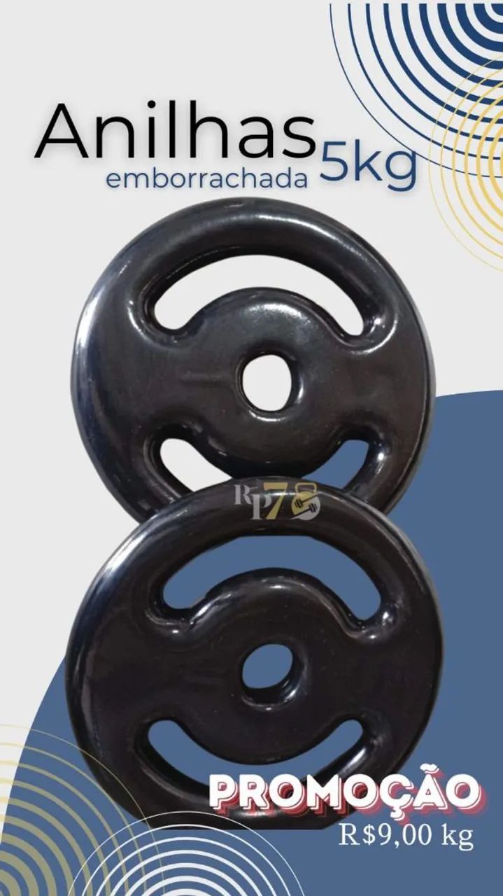 Anilhas Emborrachadas 5kg - Promoção!