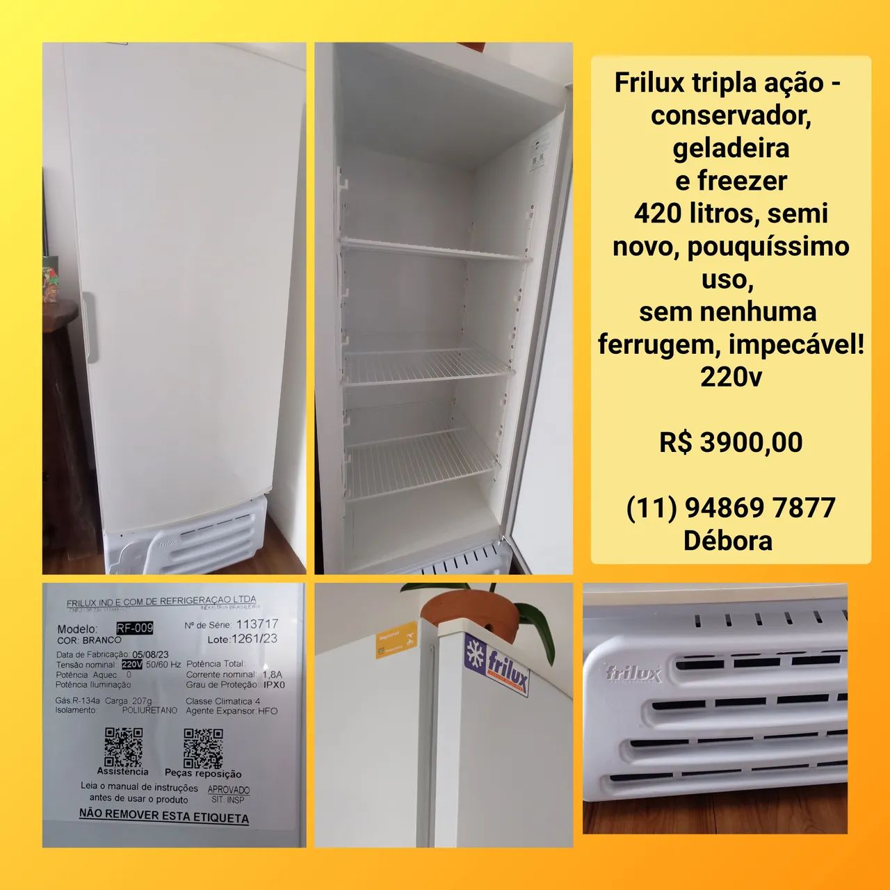 Freezer Vertical Frilux 420 litros - 220v - Foto 6