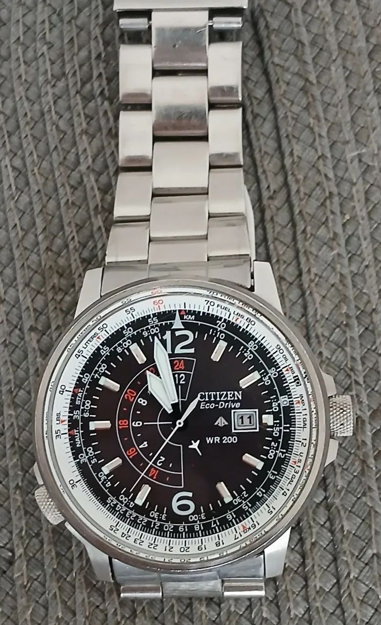 Belíssimo Relógio Citizen Eco-Drive aviador WR200 antigo de coleção impecável  - Foto 3