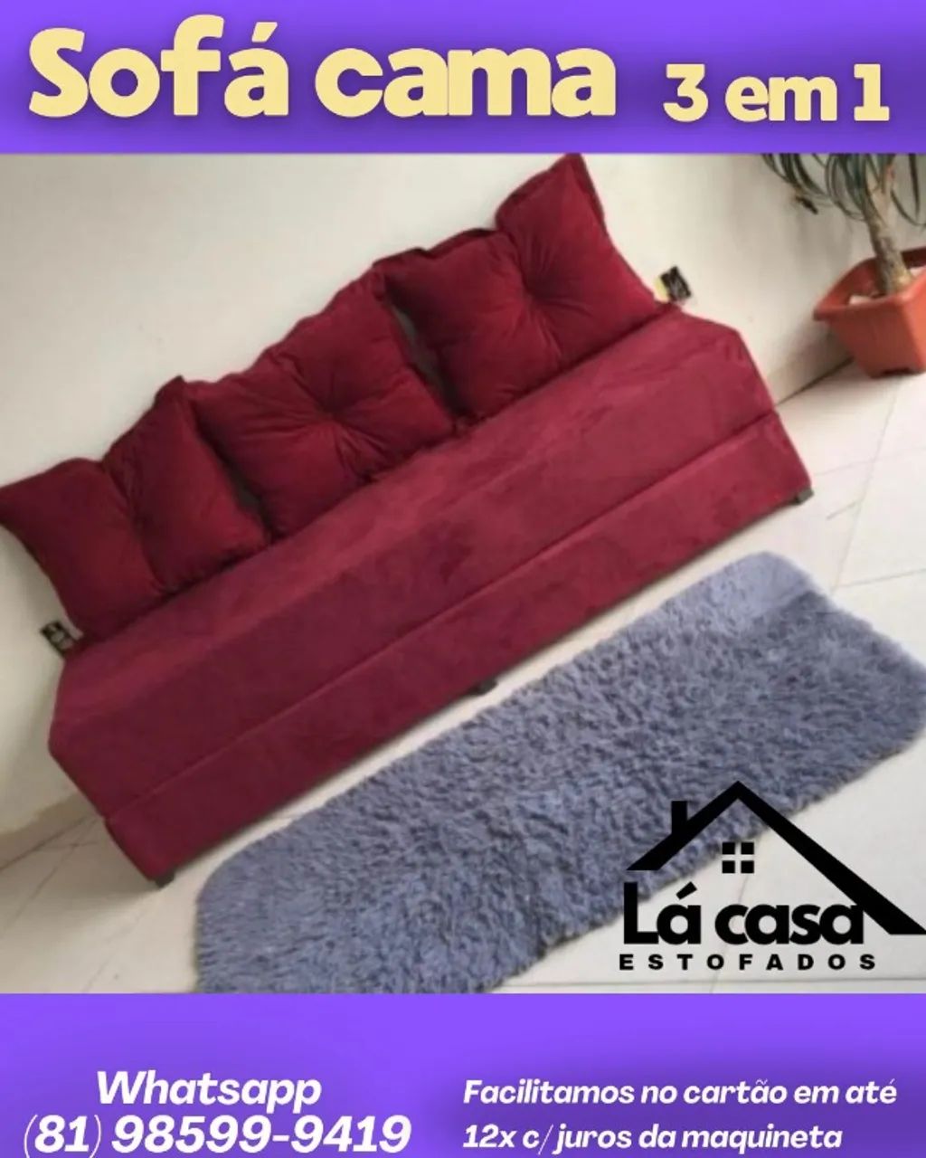 Bicama Sofa Bed - Length - 172 cm64842071240065120