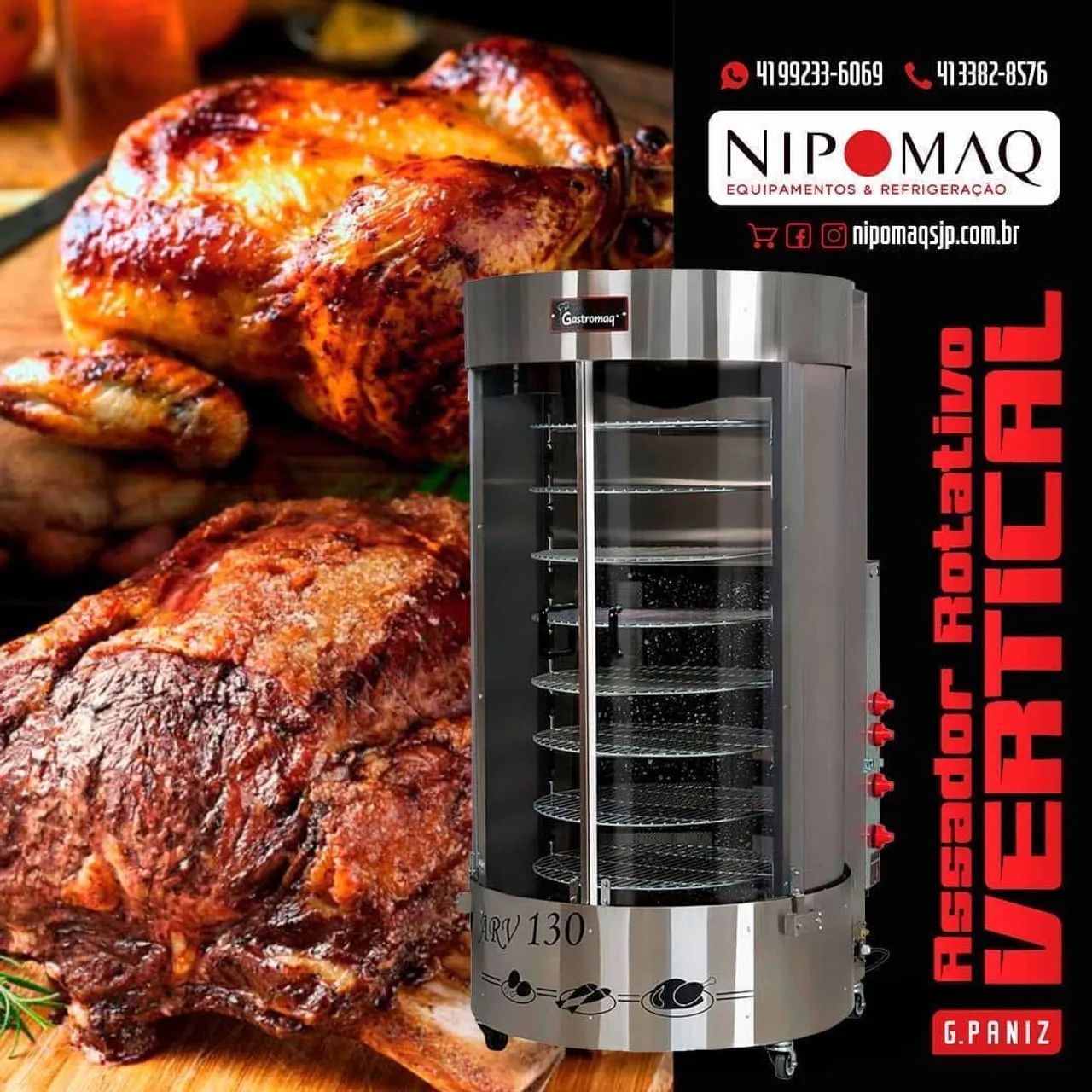 BR-55 ASSADOR DE FRANGO 7 GRELHAS 56 FRANGOS 120KG - BRASGRILL - Foto 6