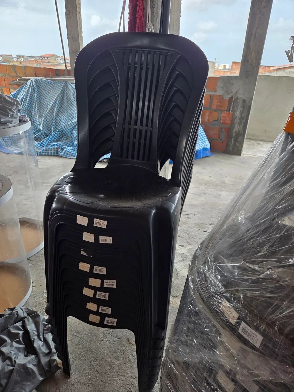 2 Tables and 16 New Black Plastic Chairs64739713338114121