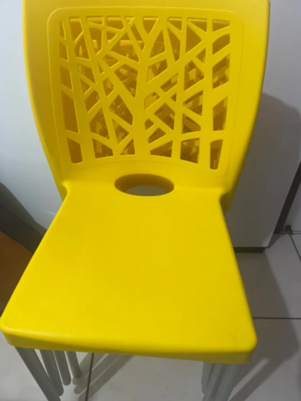 4 Cadeiras Forte Plastico Nature Amarelas