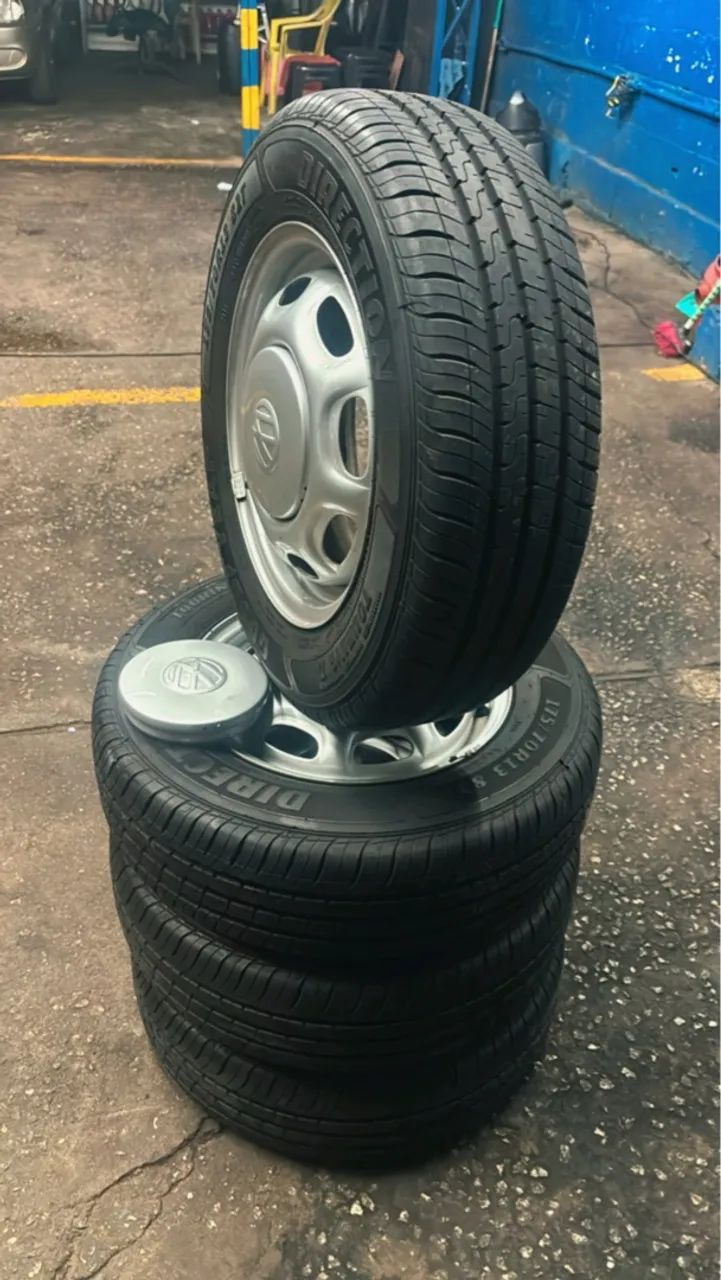 RODAS ARO 13 GOL CL PNEUS GOODYEAR NOVOS(175/70/13) - Foto 5