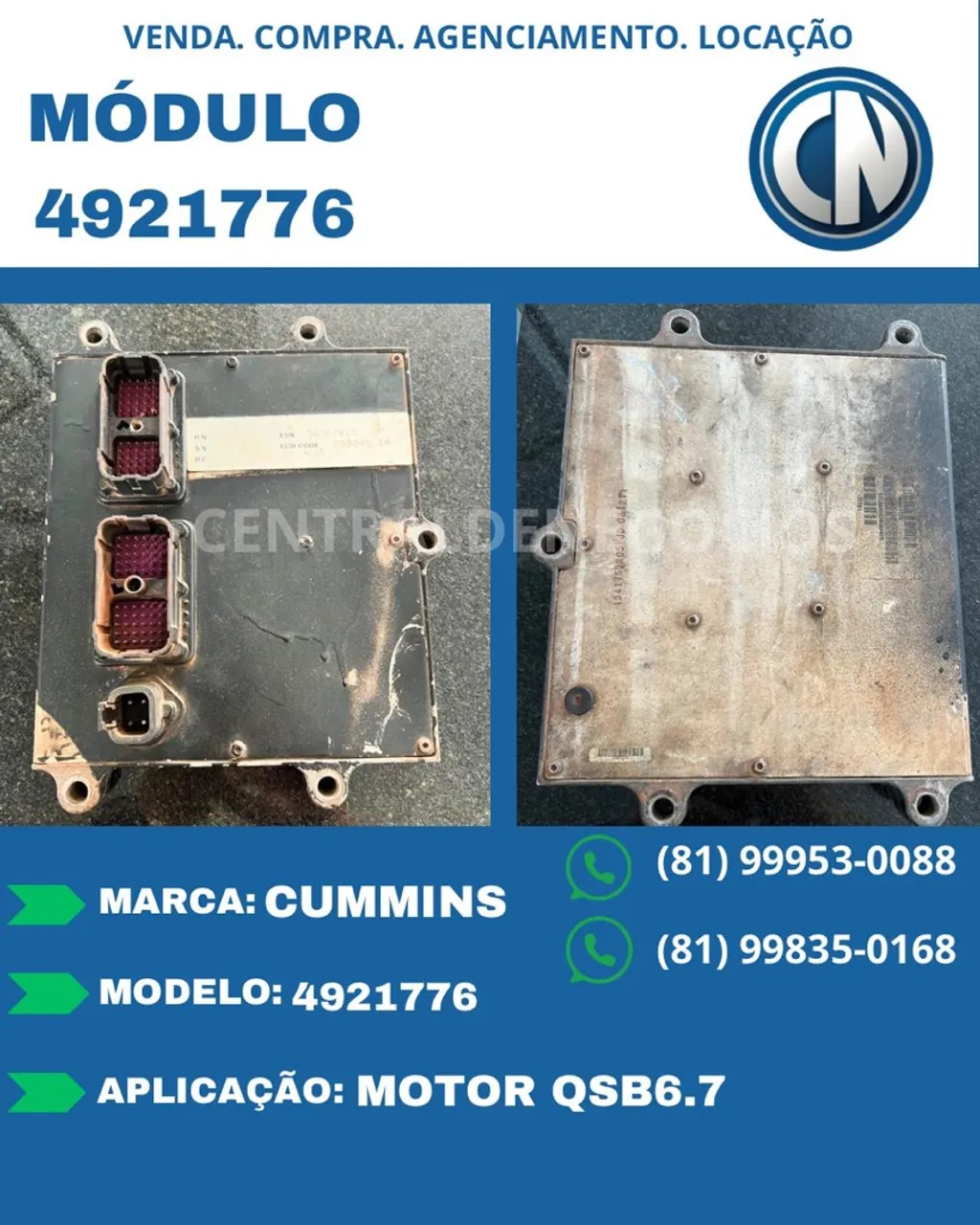 Módulo Cummins 4921776 para Motor QSB6.7