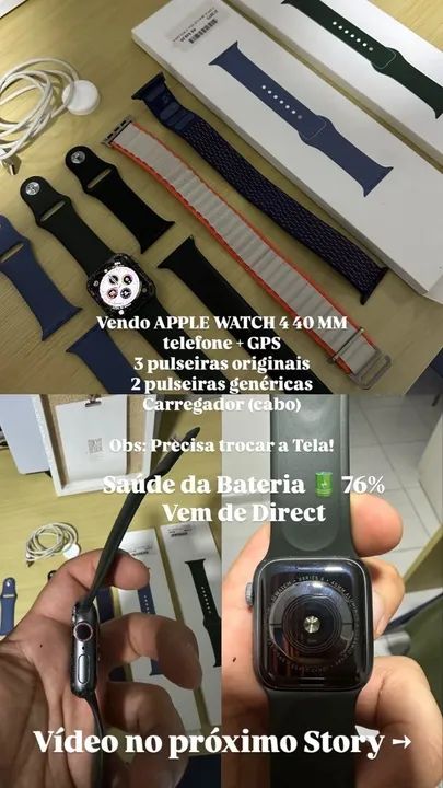 APPLE WATCH SERIES 4 40mm - Leia o anúncio - Foto 4