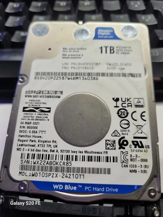 HD WD Blue 1TB Notebook e PC Hard Drive