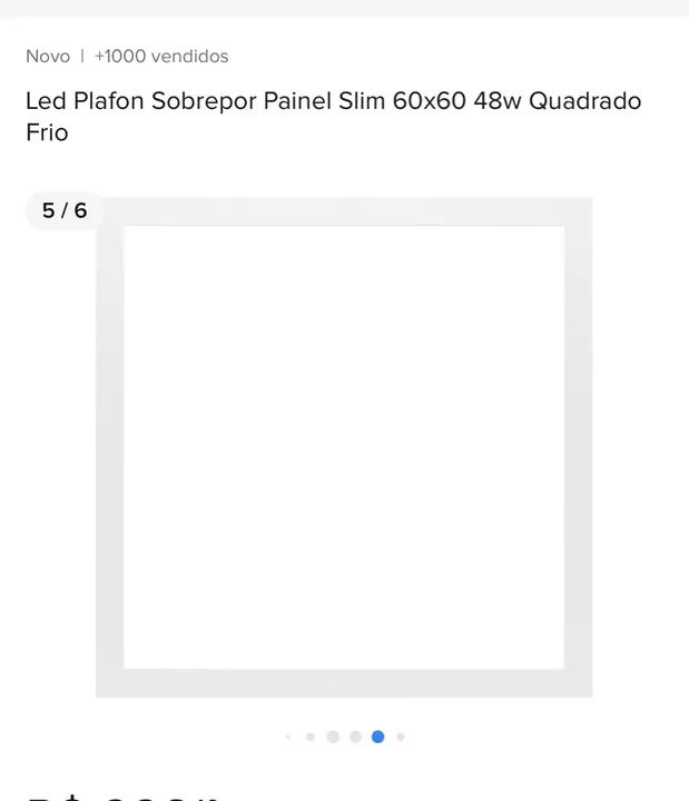 SUPER Painel de Sobrepor LED Slim 60x60cm 48W - Quadrado - Branco Frio - Foto 3