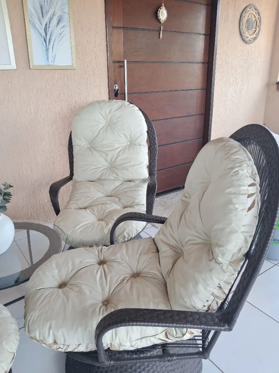 Vendo Conjunto de Cadeiras em Vime para Varanda - Foto 5