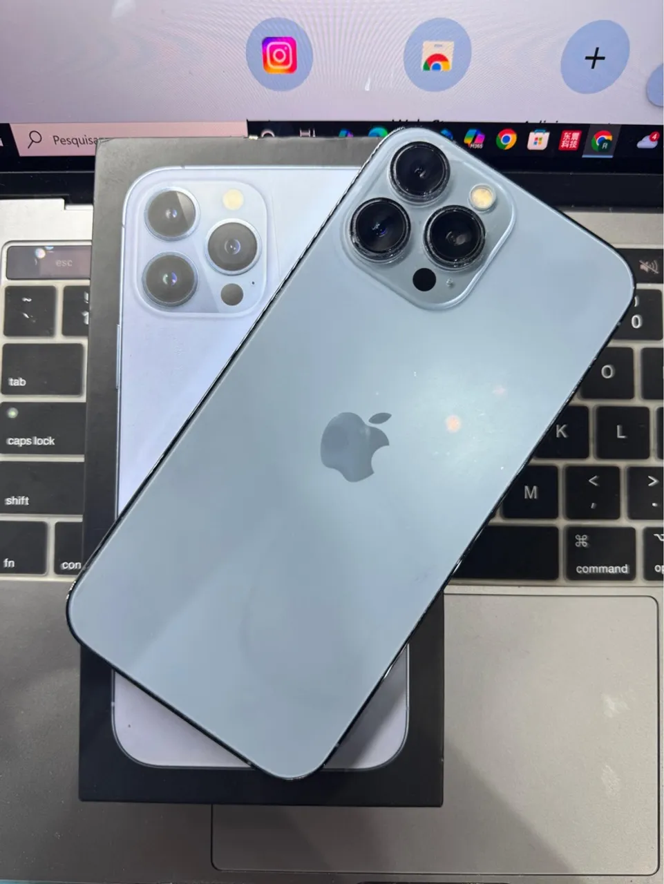 iPhone 13 Pro Max 256gb Azul Sierra COMPLETO!