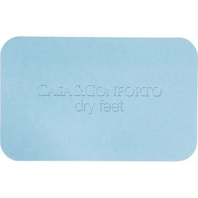 Tapete de Banheiro Dry Feet Diatomita Azul 60x39 cm Casa e Conforto Diatomácea