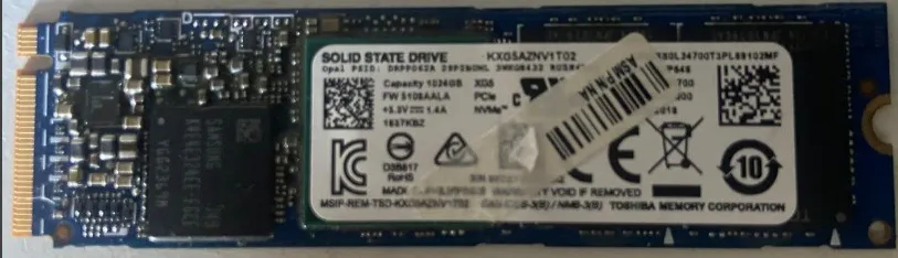 NVMe 1 tera Toshiba