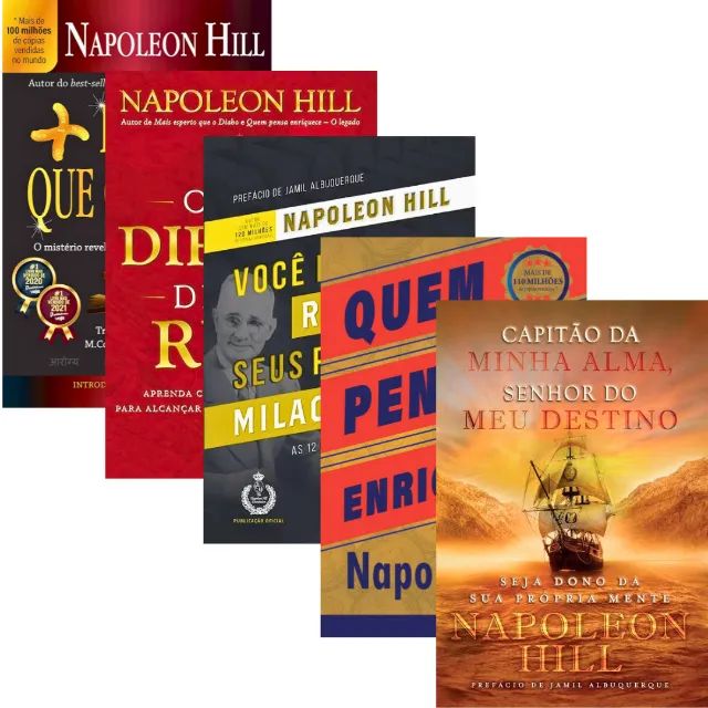 Kit 5 Livros Napoleon Hill - Mais Esperto que o Diabo - Quem Pensa Enriquece