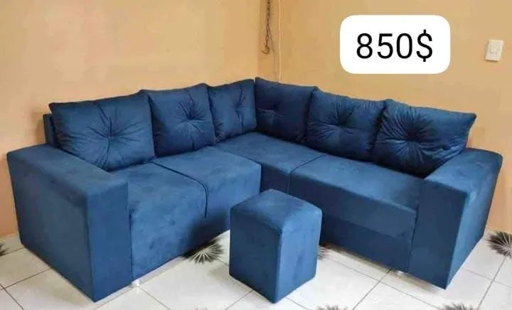 Sofá de canto várias cores com puff - 850$