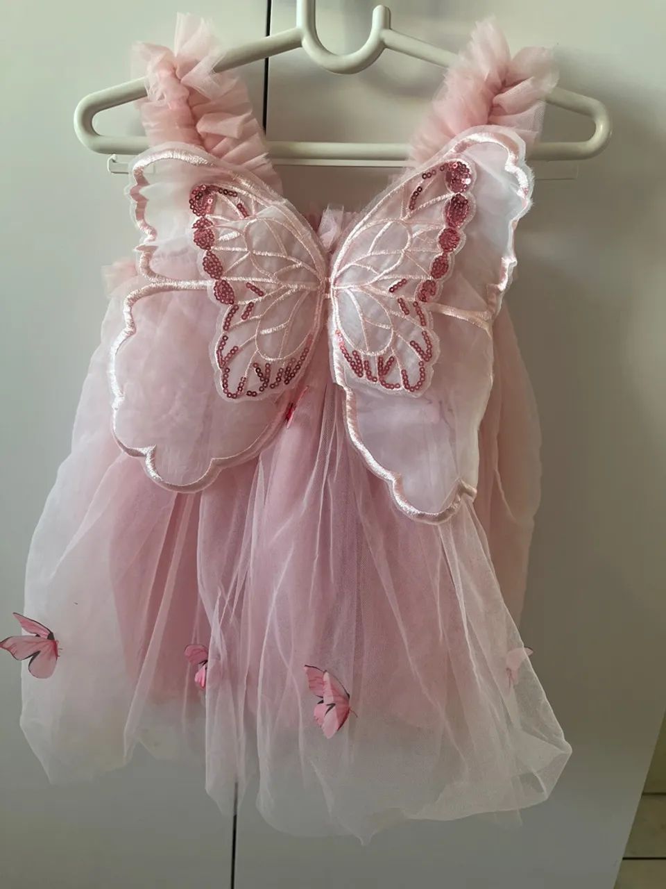 Vestido Menina Borboletas Rosa 12-18 meses - Foto 3