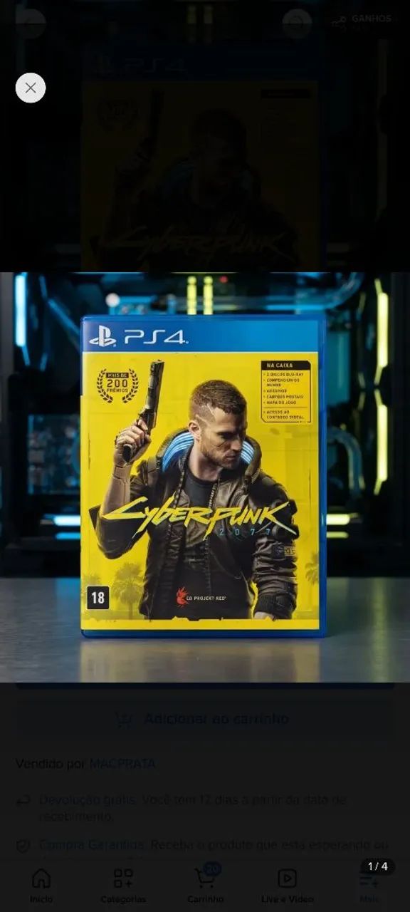 Jogo PS4 Cyberpunk