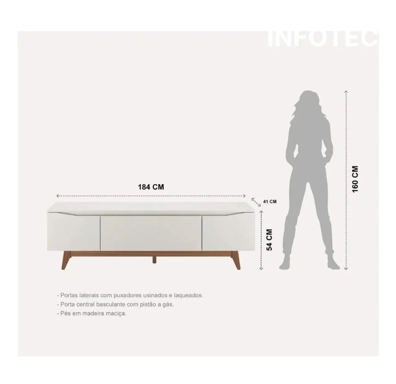 Rack para TV Off White - Foto 3