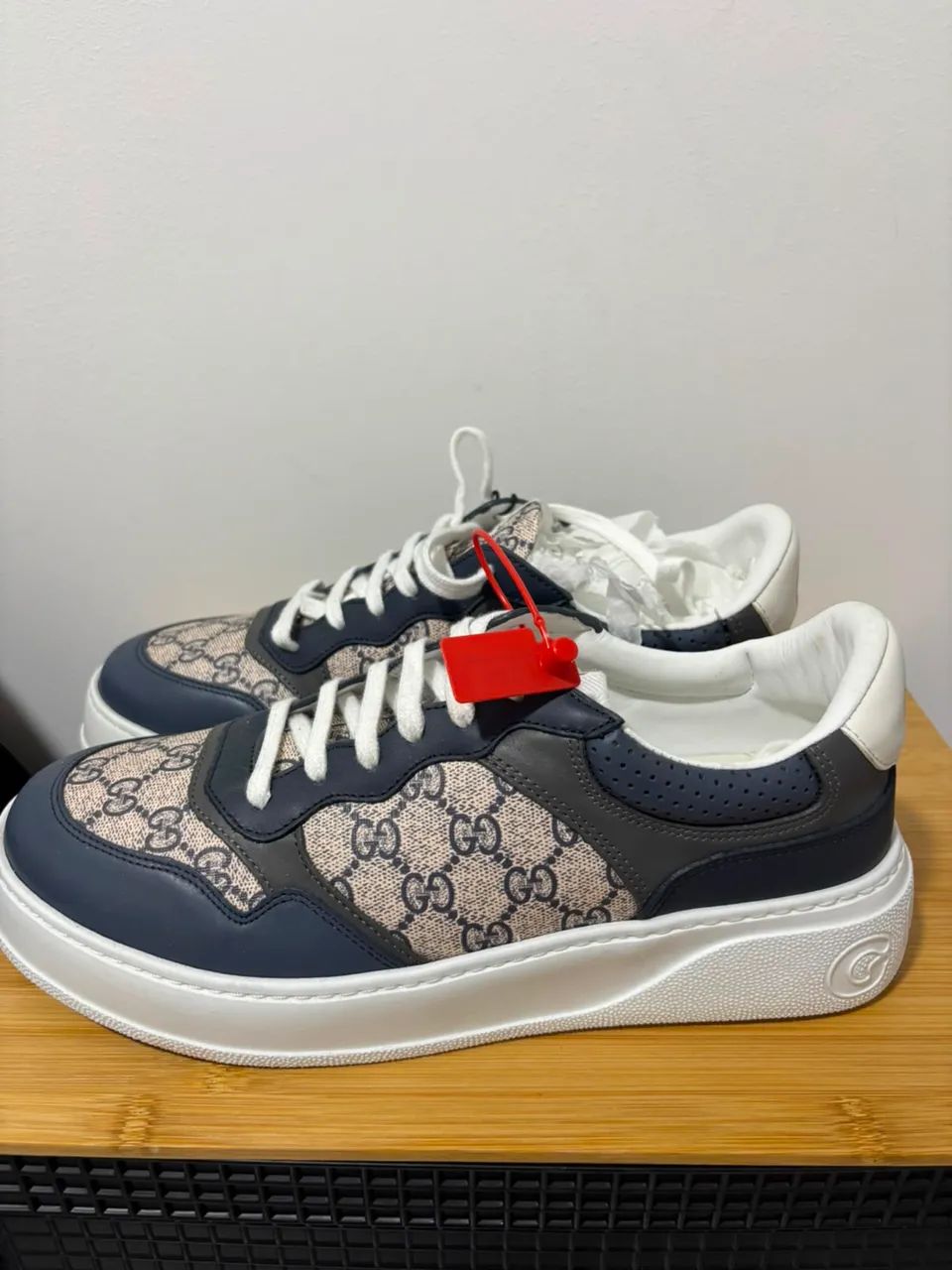 Tênis Gucci Ace Sneaker Canvas Blue  - Foto 3