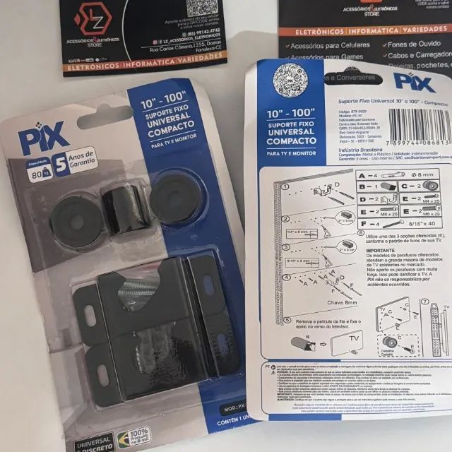 Suporte de TV - Para televisões de 10a 100 polegadas - Fixo - universal - Compacto