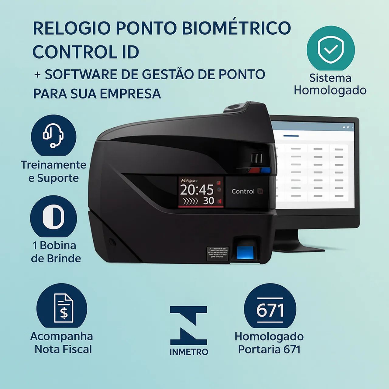 Relógio de ponto Control ID - Foto 2