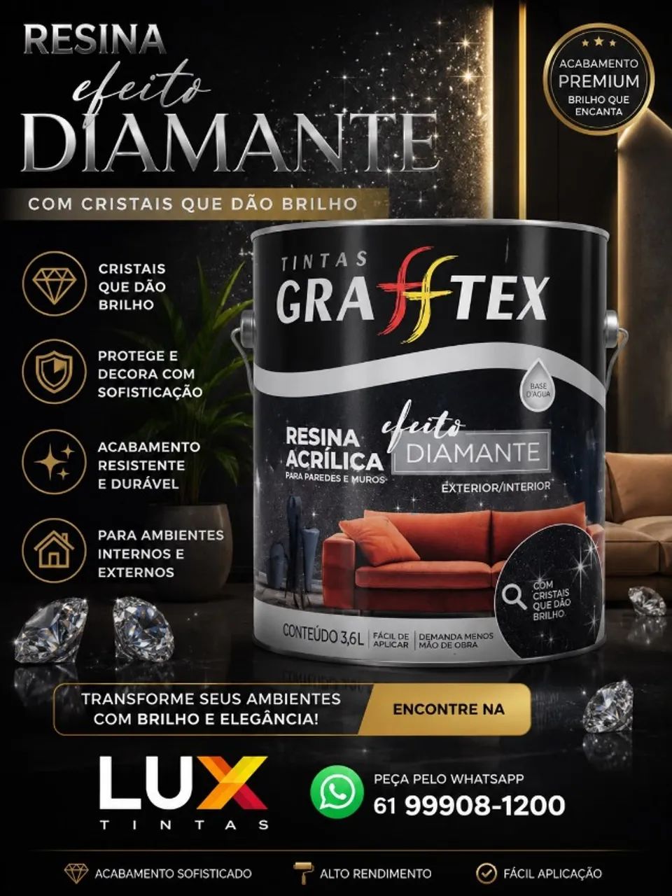RESINA GRAFFTEX EFEITO DIAMANTE