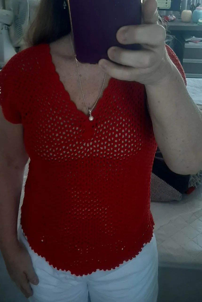 blusa em croche, veste do 40 ao 44