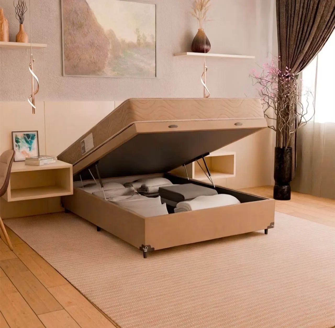 Cama box viúva com colchão 