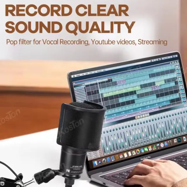 Microfone Audio-Technica at2020usb-x semi novo na caixa, com pop filter e shock mount - Foto 4