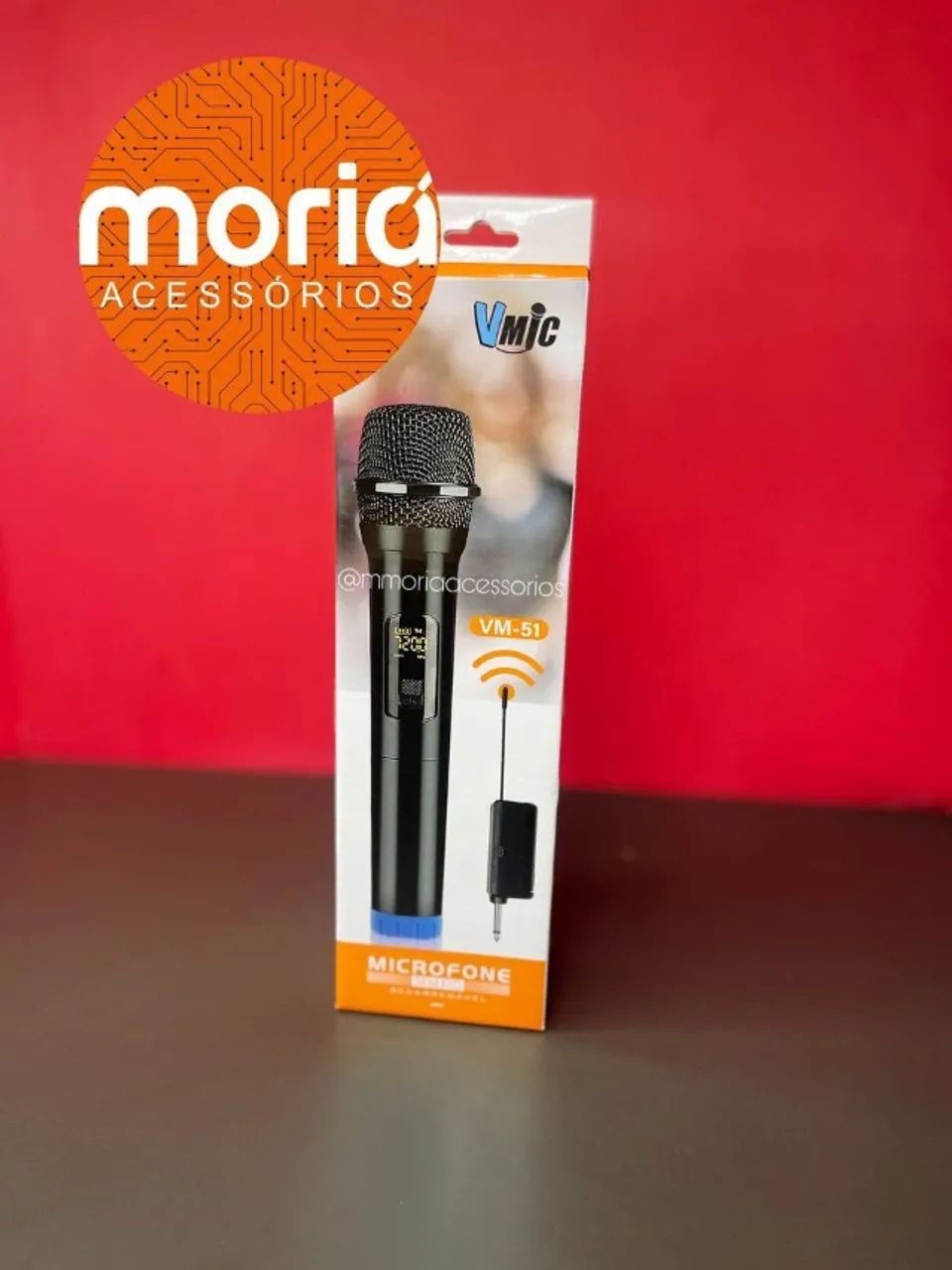 Microfone Sem Fio Wireless com Receptor Recarregável Dinâmico Display Digital  - Foto 2
