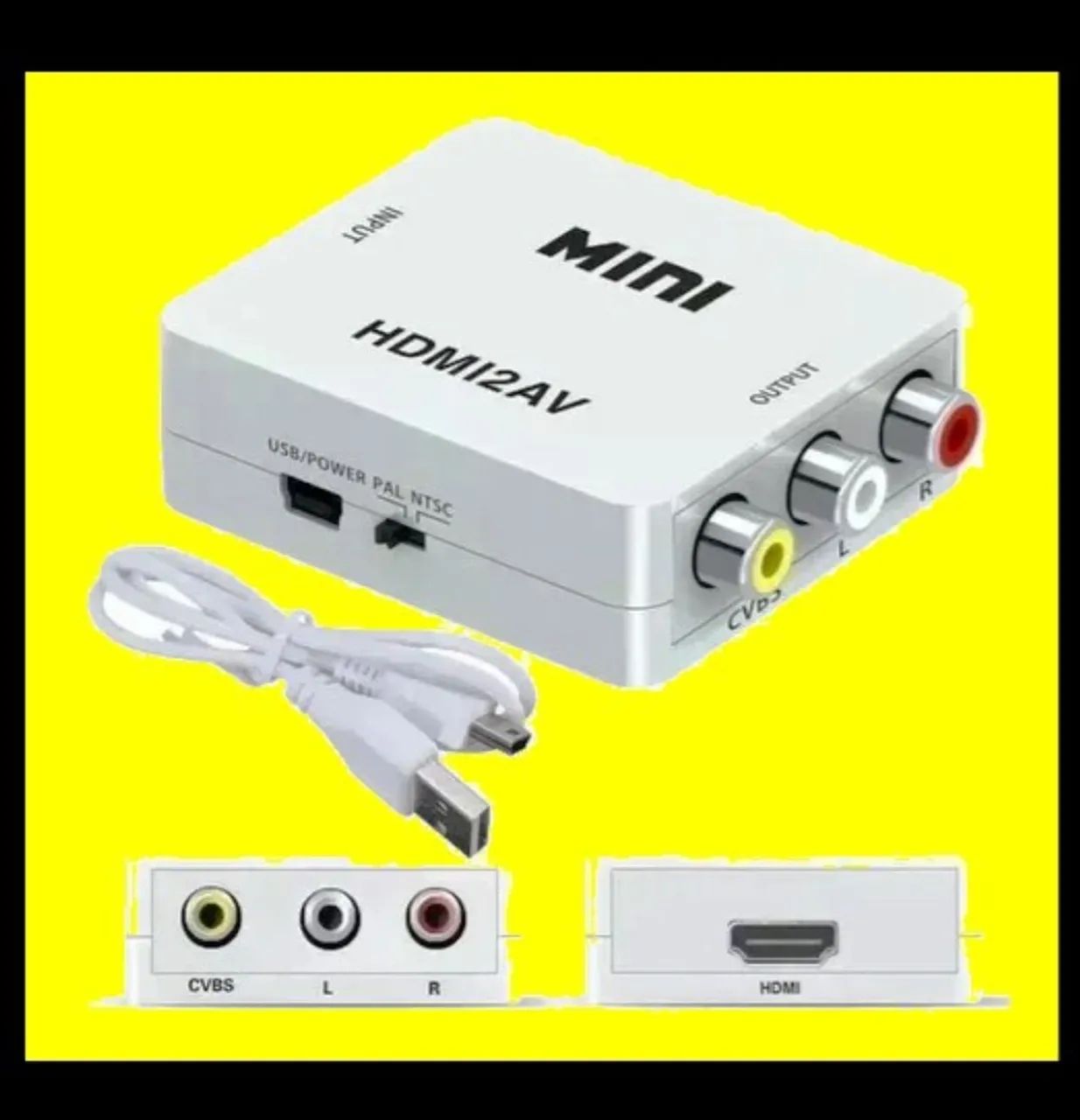 Mini Adaptador Conversor De Video Hdmi Para 3rca - Foto 2