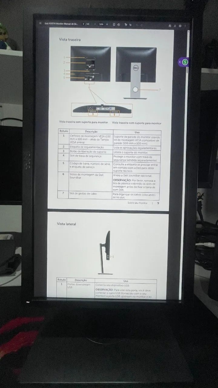 Monitor Dell Professional P2017H 19.5" LED - Completo com Cabos (Ergonômico) - Foto 3