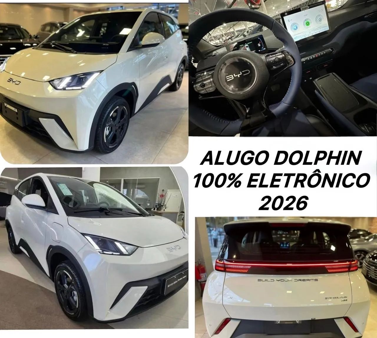 Alugo carro 100% elétrico BYD Dolphin 2026