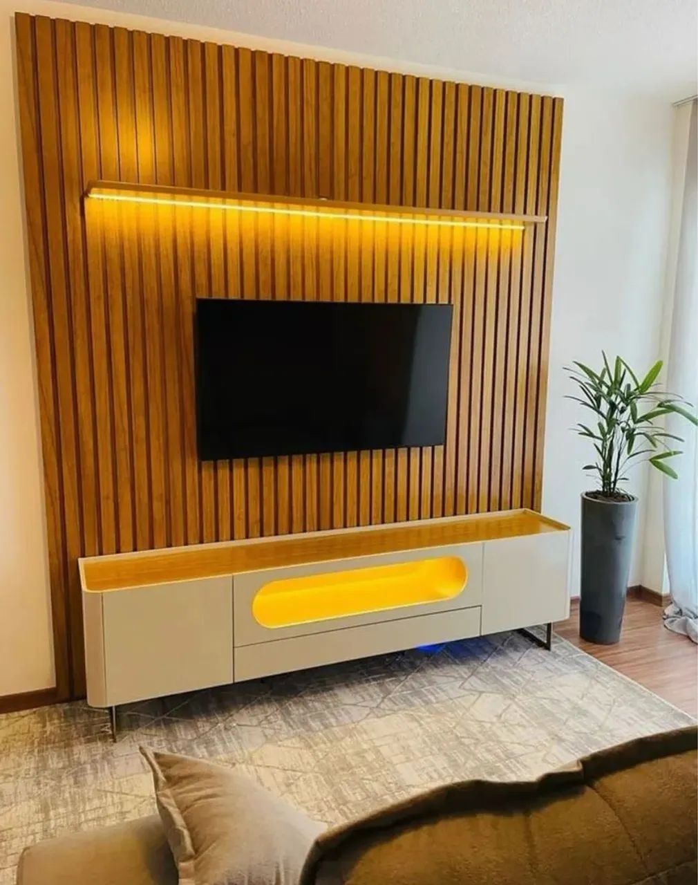 Rack com Painel Nobre - Luxo, Iluminação LED e Design Premium